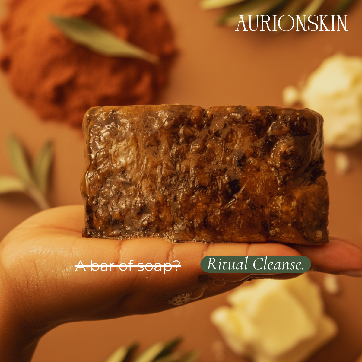 MIRA Authentic African Black Soap by AurionSkin – 100g bar